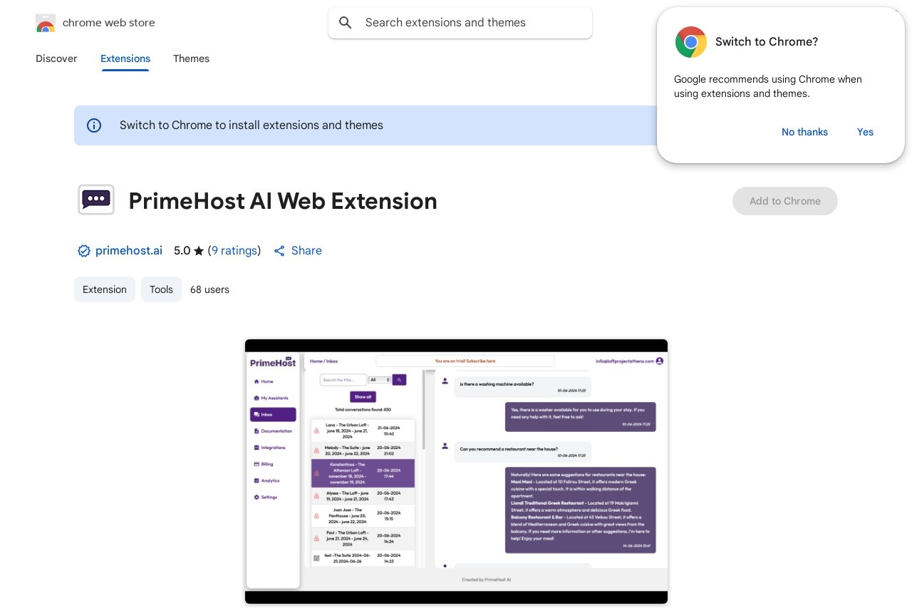 PrimeHost AI Web Extension