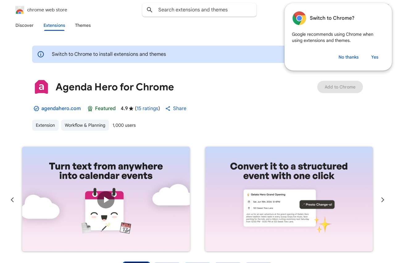 Agenda Hero for Chrome