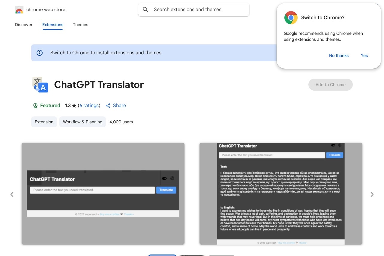 ChatGPT Translator