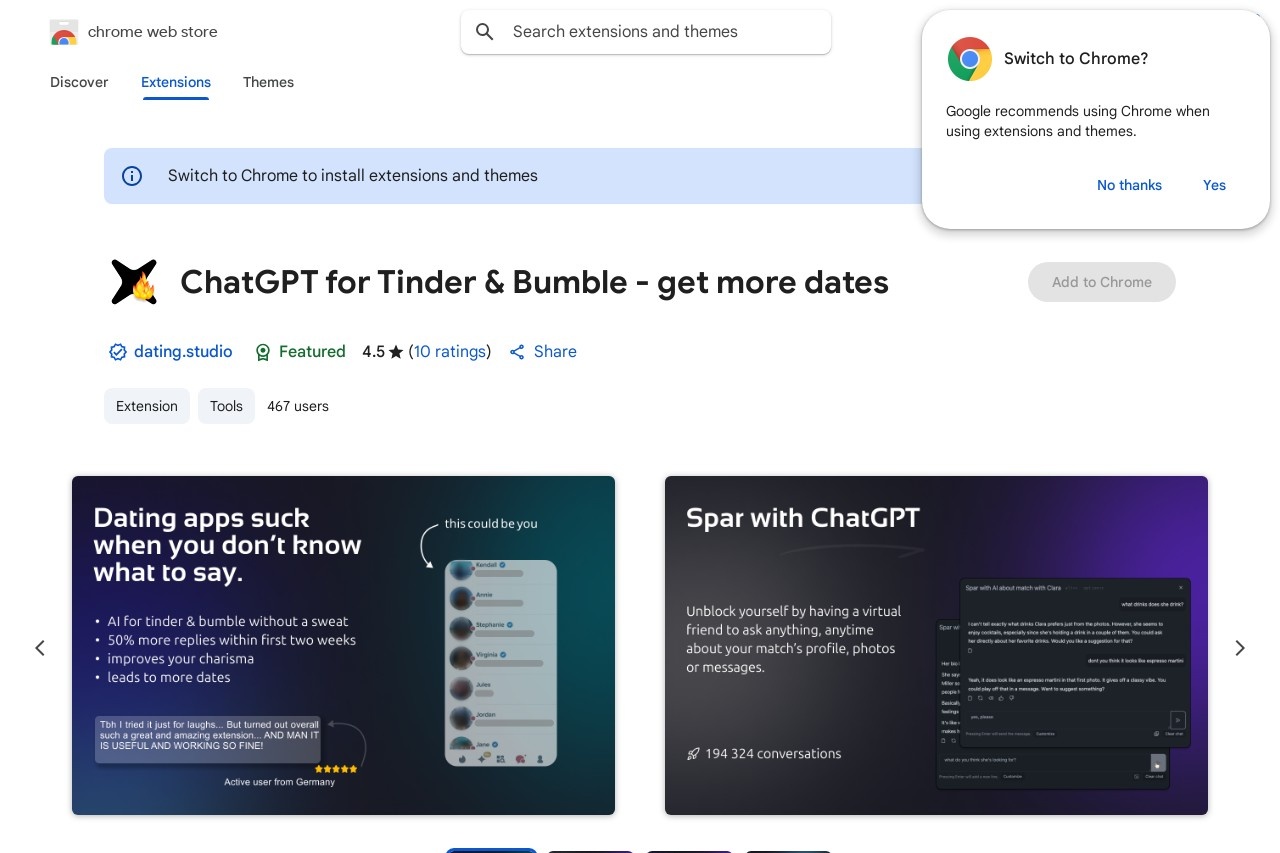 ChatGPT for Tinder & Bumble