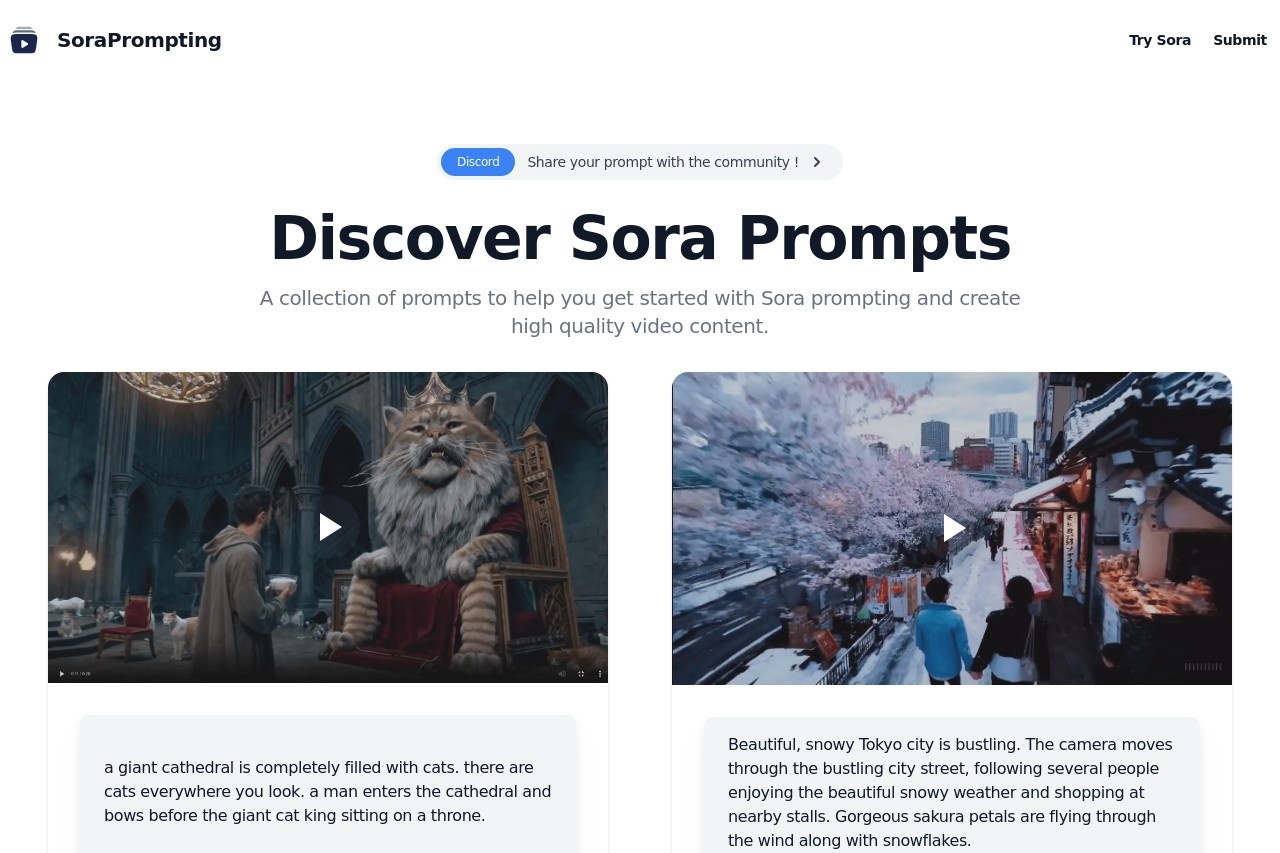 Sora AI Prompts