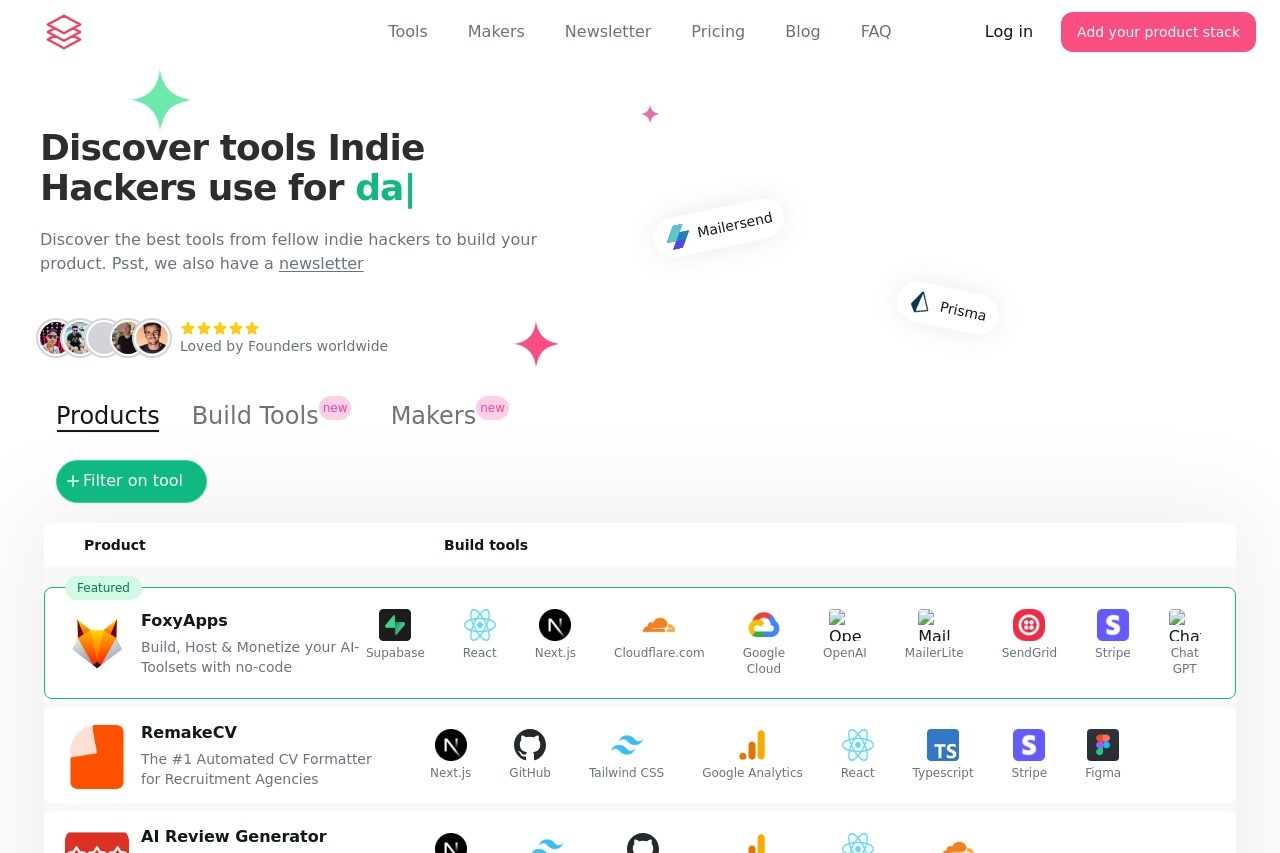 IndieHackerStacks