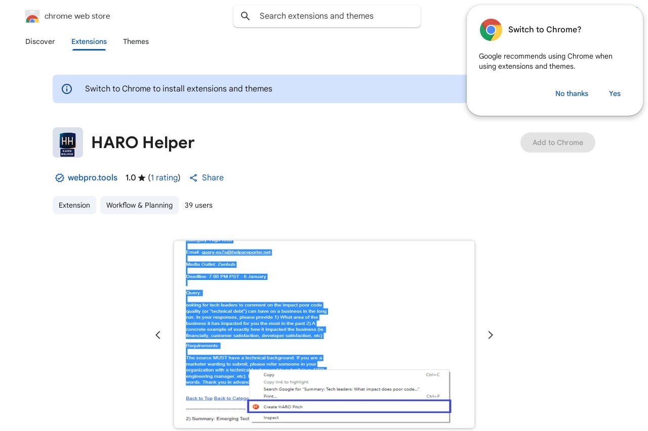 HARO Helper