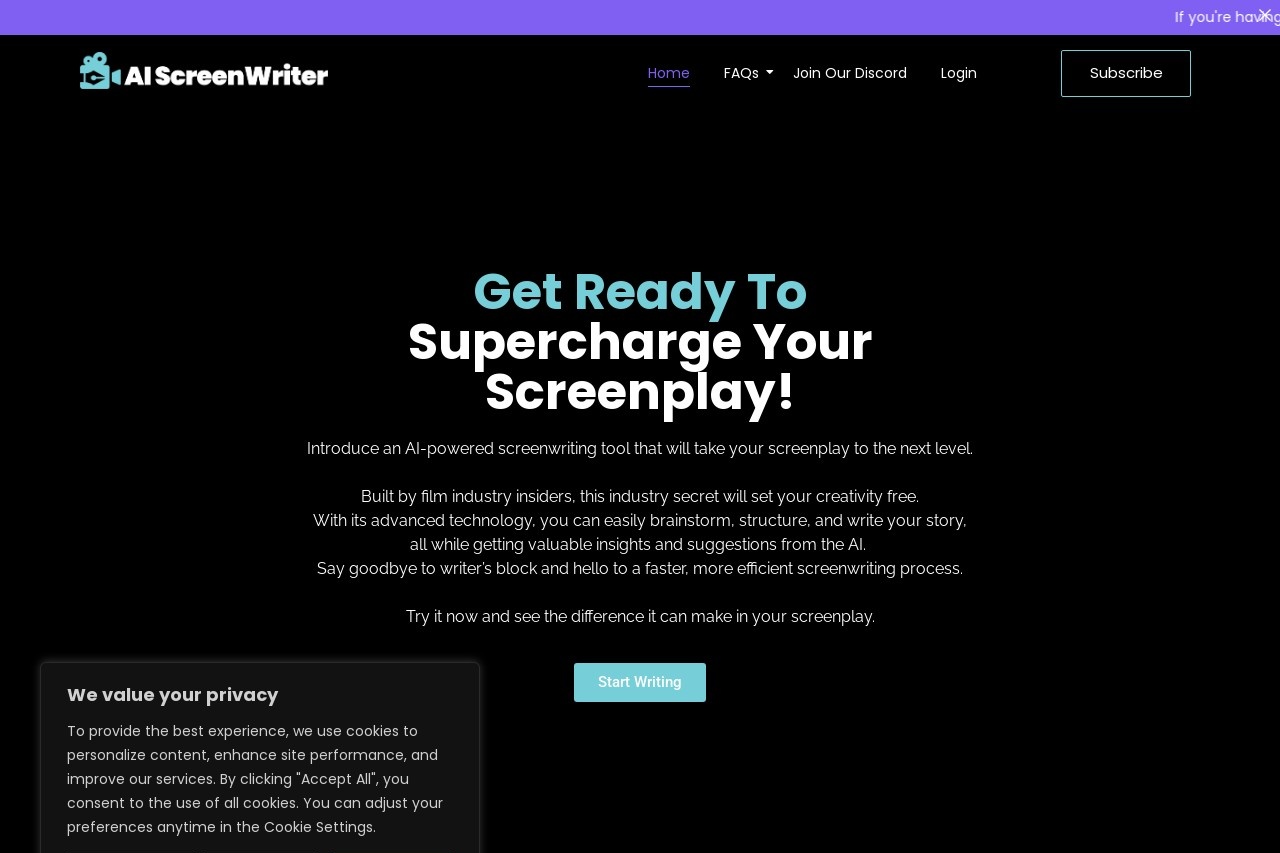 AI Screenwriting Tool