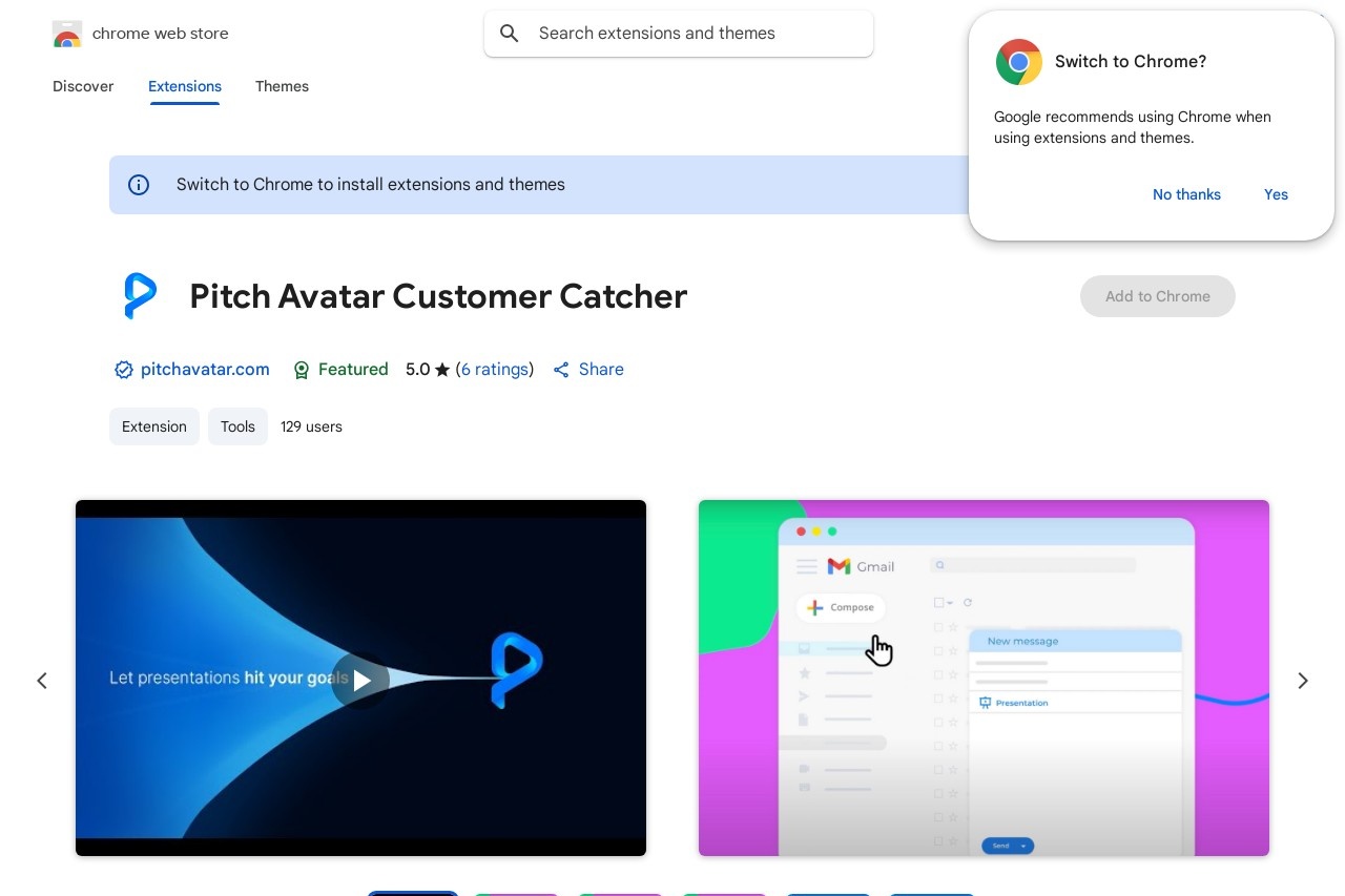 Pitch Avatar Customer Catcher