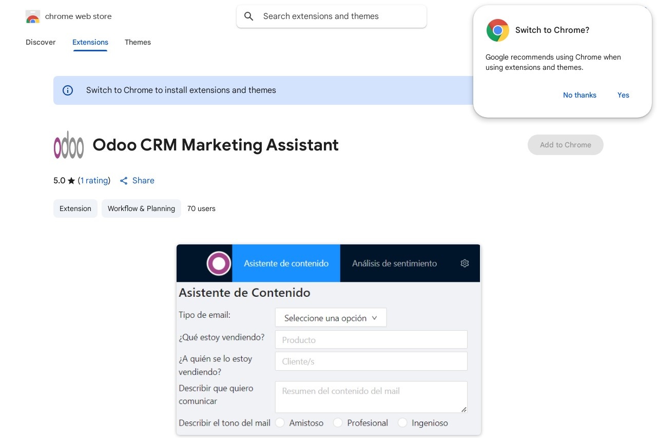 Odoo CRM Marketing Assistant