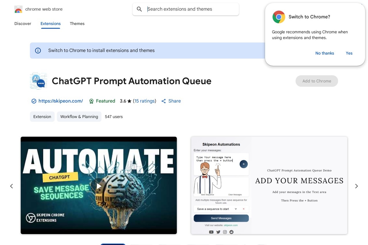 ChatGPT Prompt Automation Queue