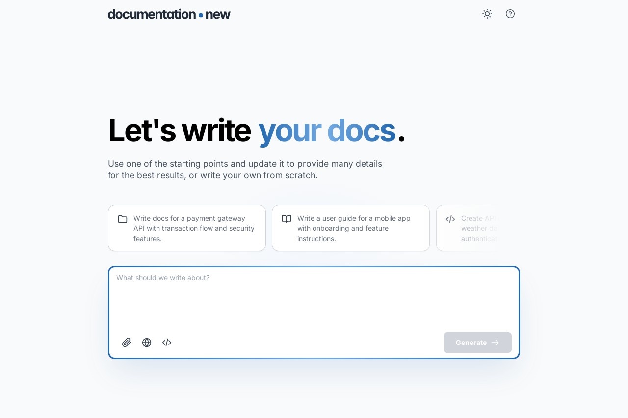 Documentation.new