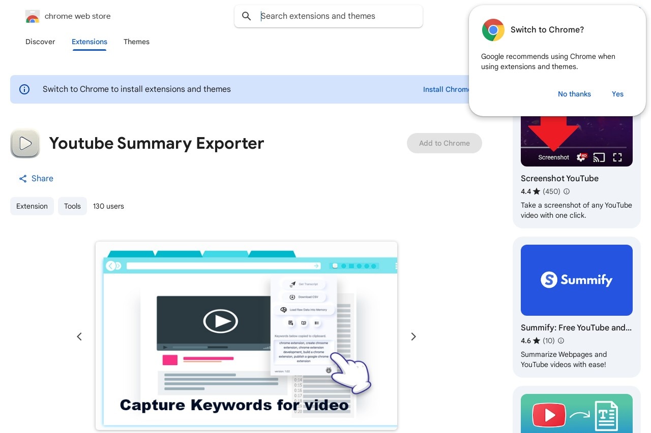 Youtube Summary Exporter