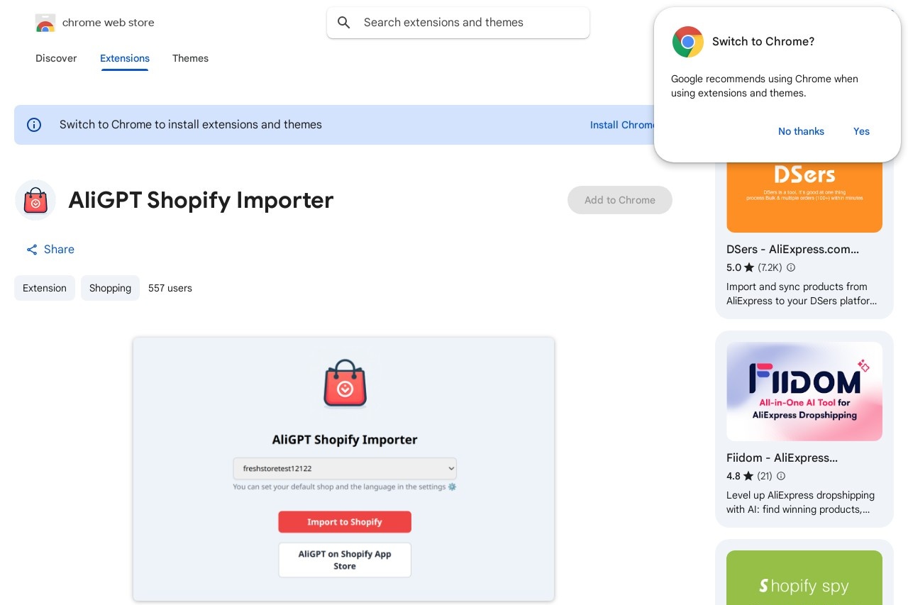 AliGPT Shopify Importer