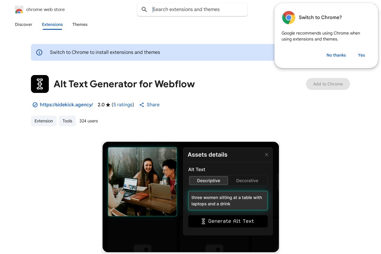 Alt Text Generator for Webflow