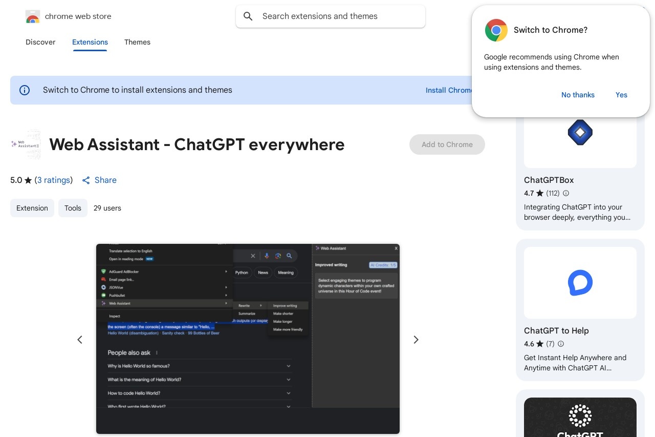 Web Assistant