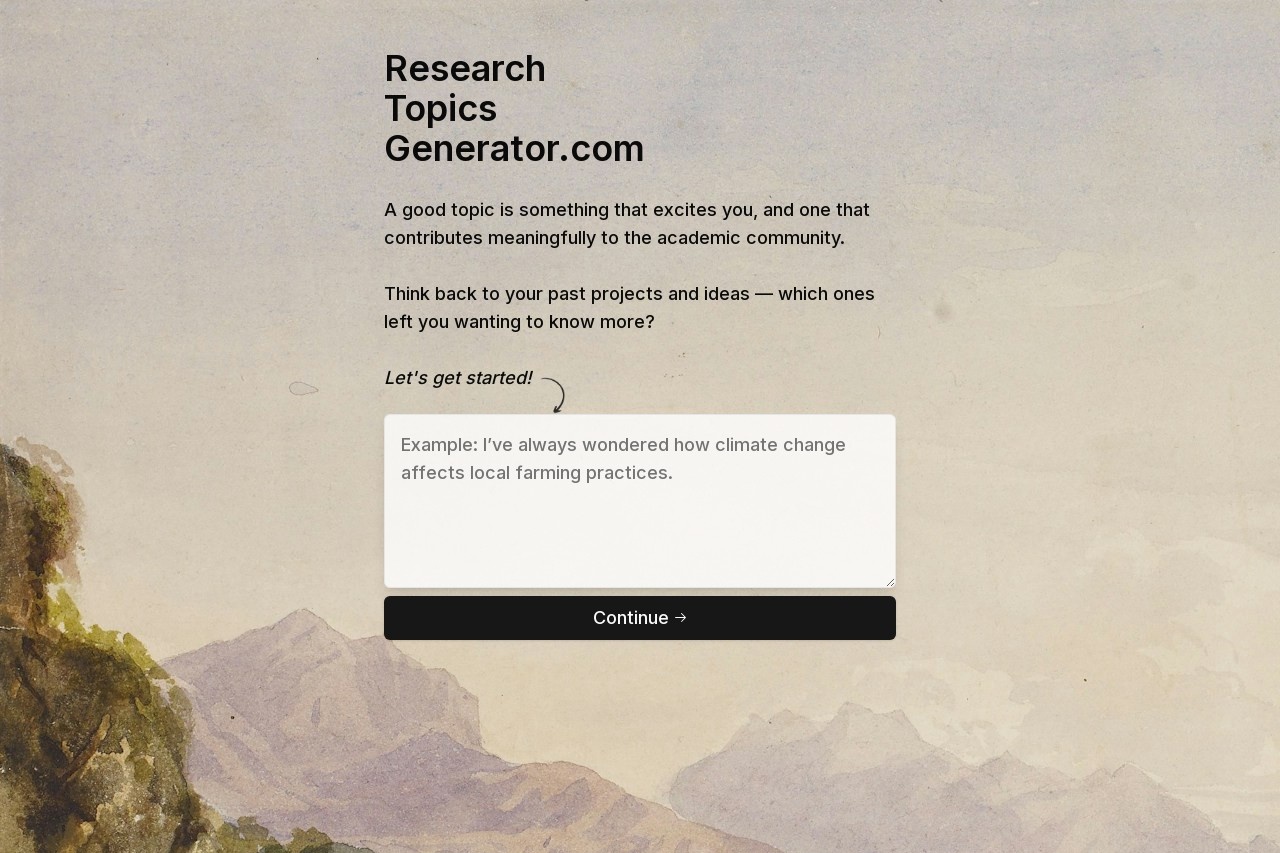 Research Topics Generator
