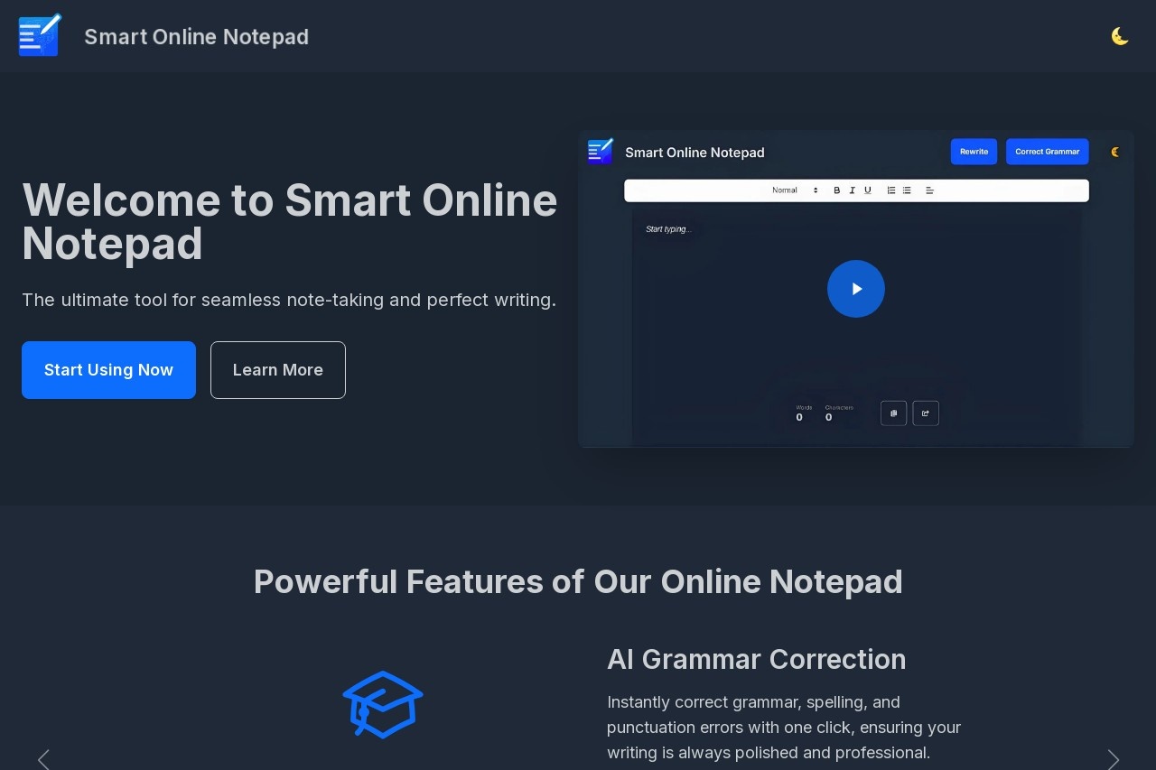 Smart Online Notepad