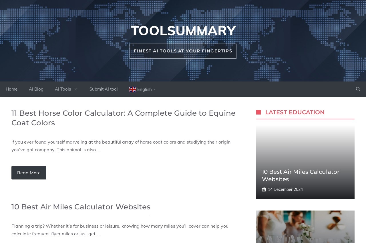 Toolsummary