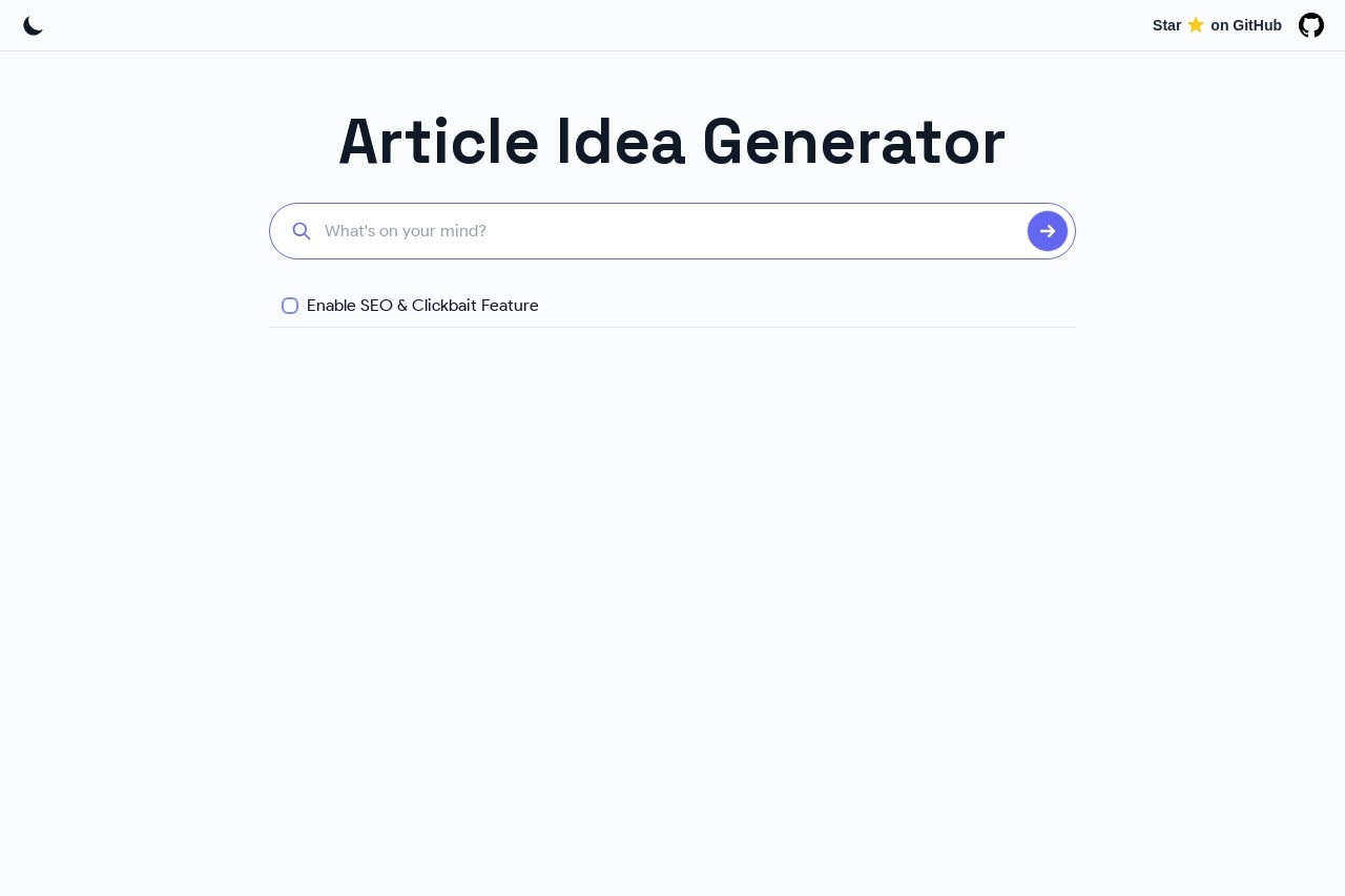 Article Idea Generator