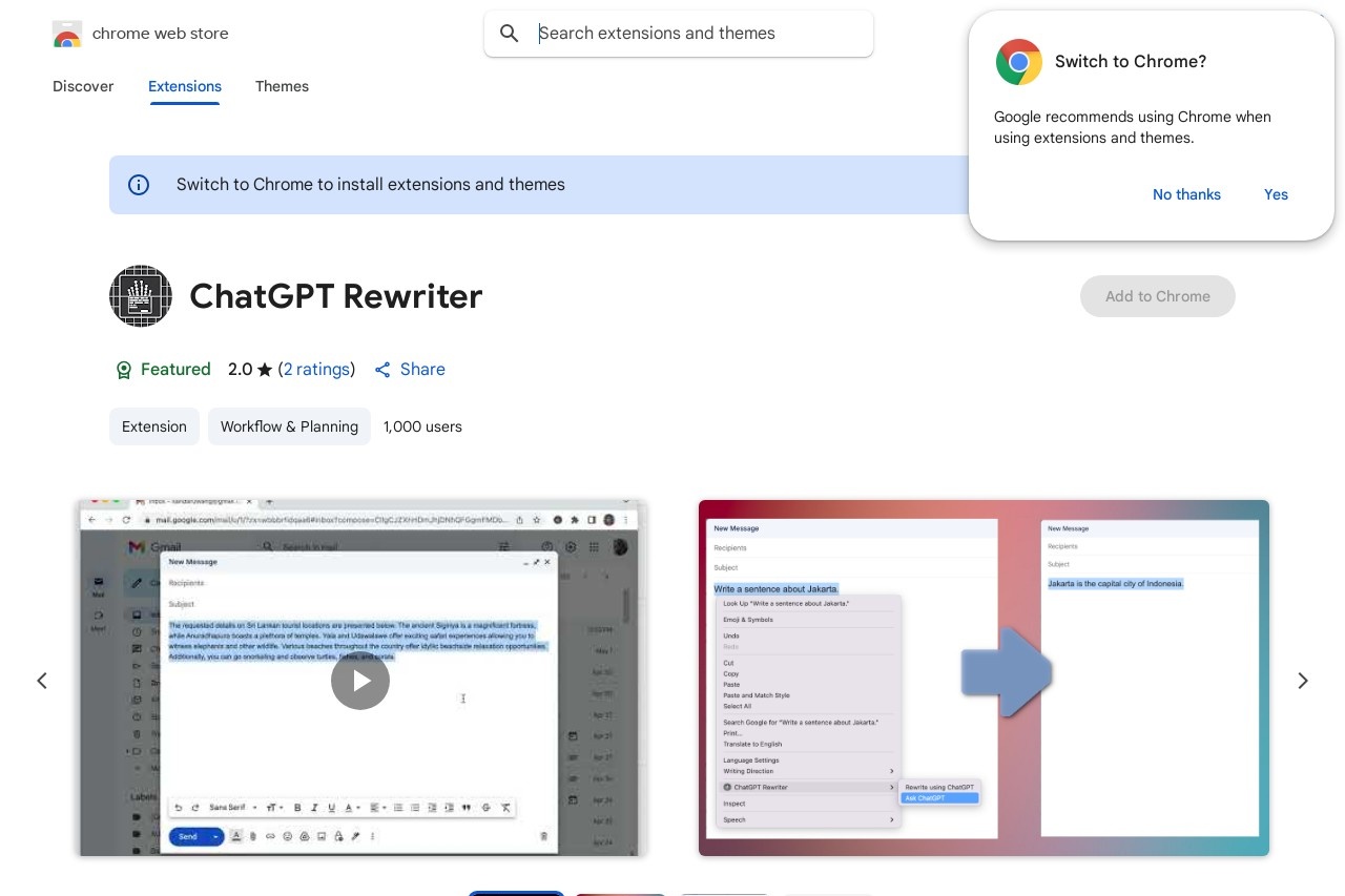 ChatGPT Rewriter