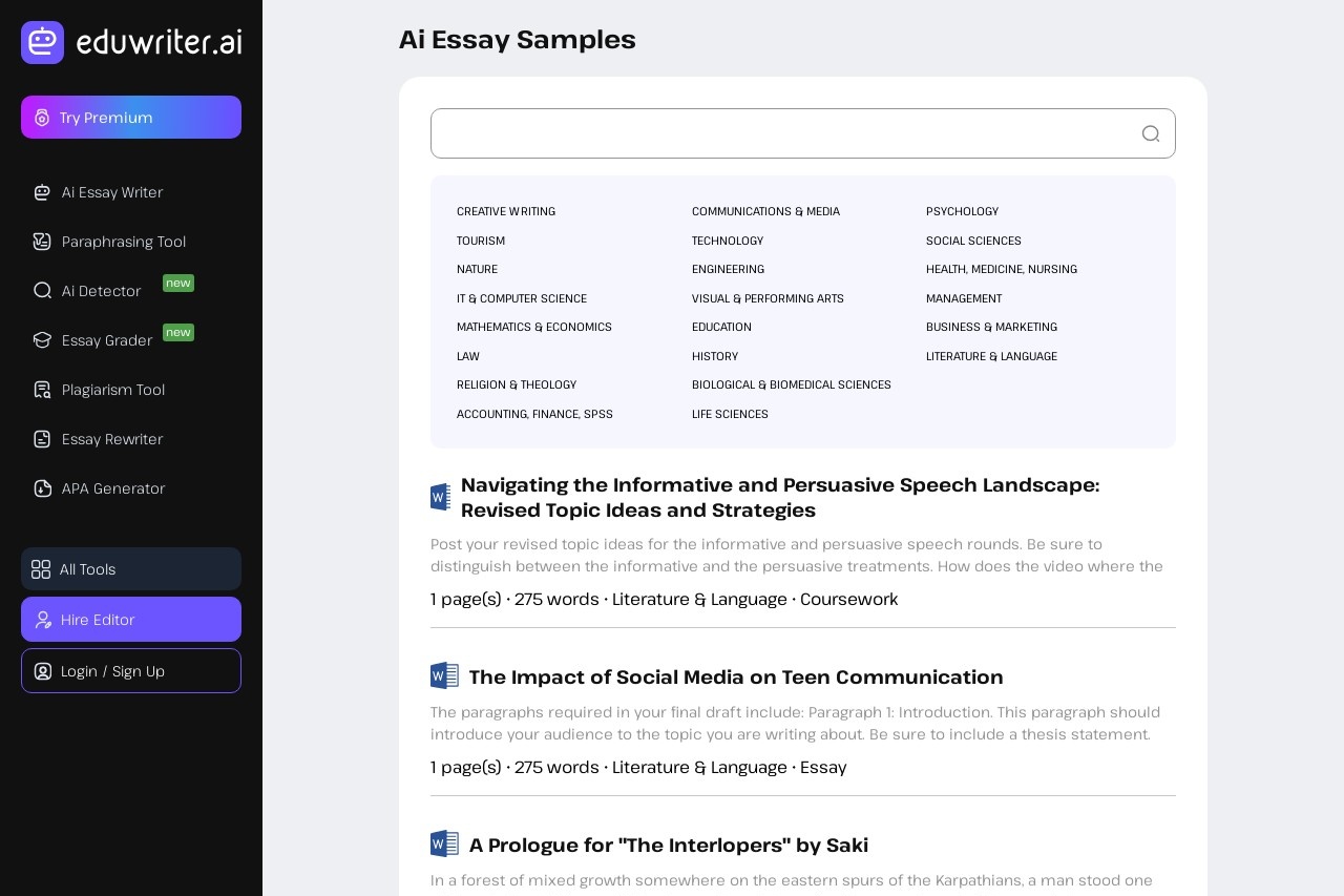 Ai College Essay Samples