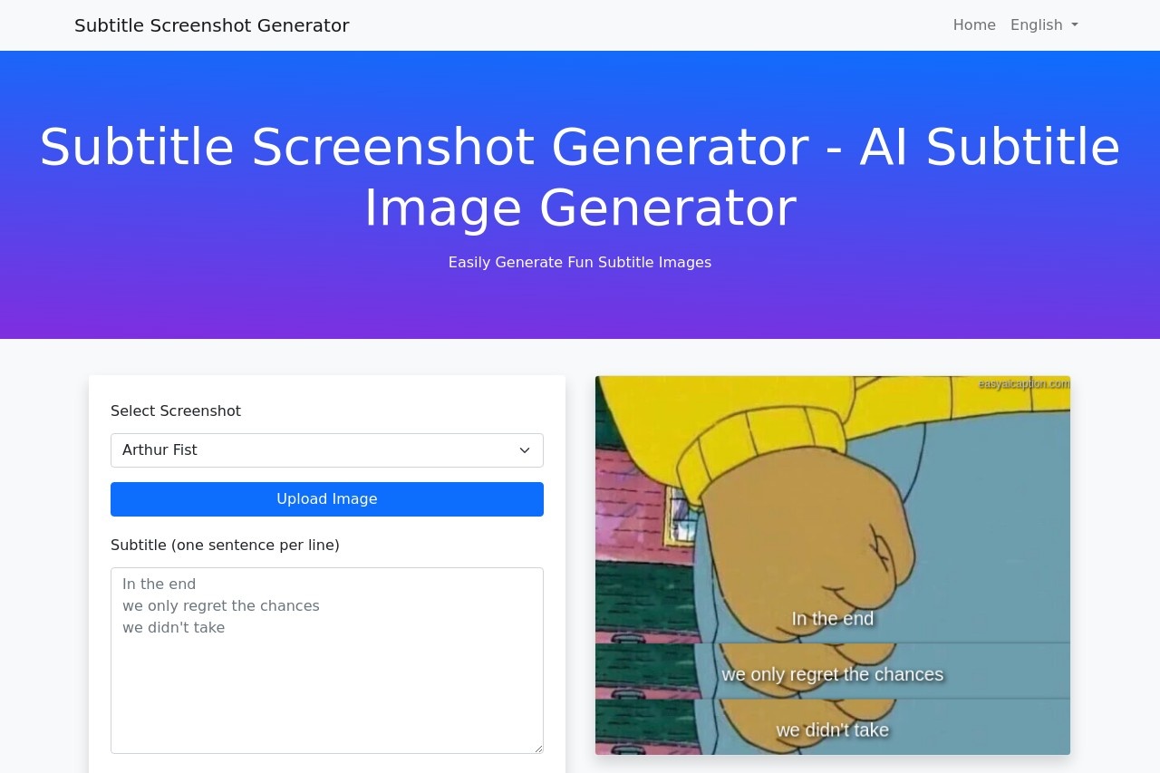 Subtitle Screenshot Generator