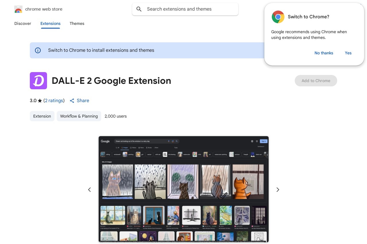 DALL-E 2 Google Extension
