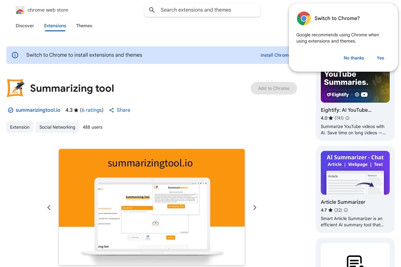 Summarizing tool