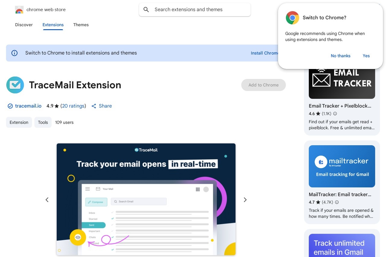 TraceMail Extension