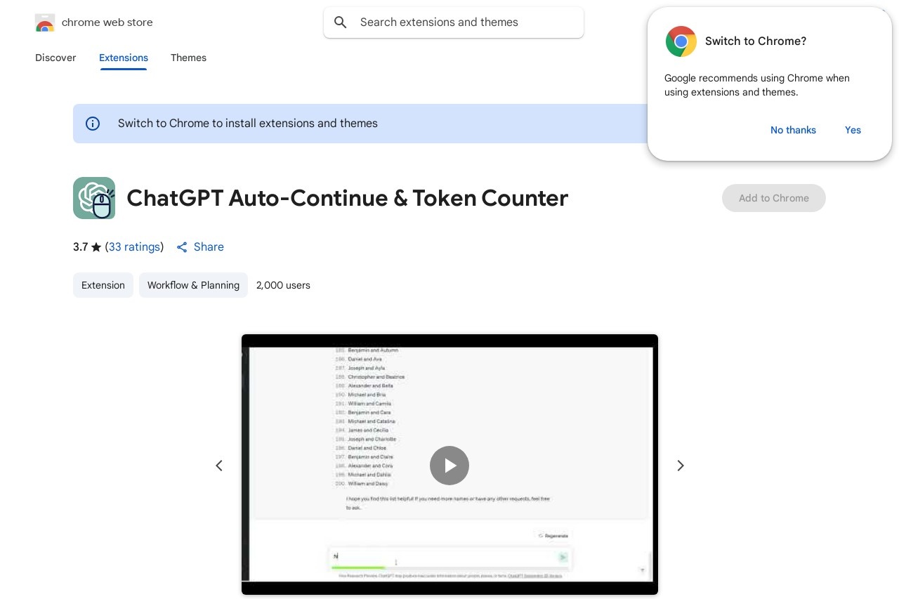 ChatGPT Auto-Continue & Token Counter