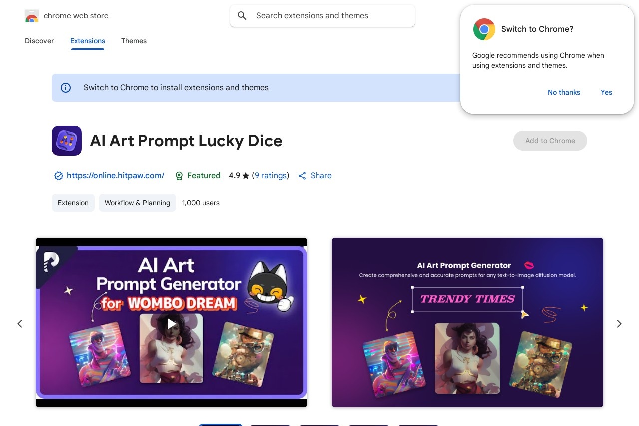 AI Art Prompt Lucky Dice