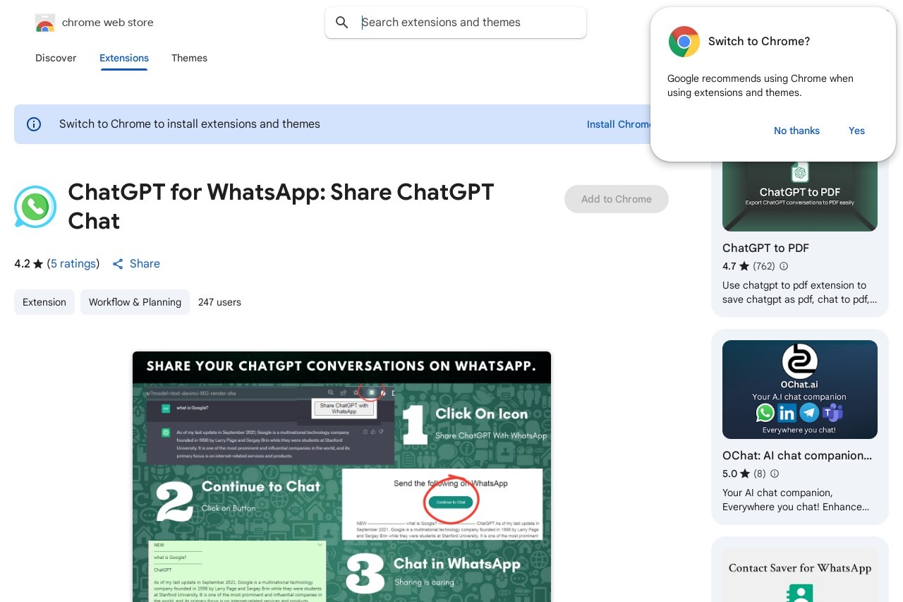 ChatGPT for WhatsApp