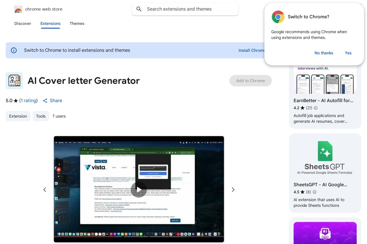 AI Cover letter Generator