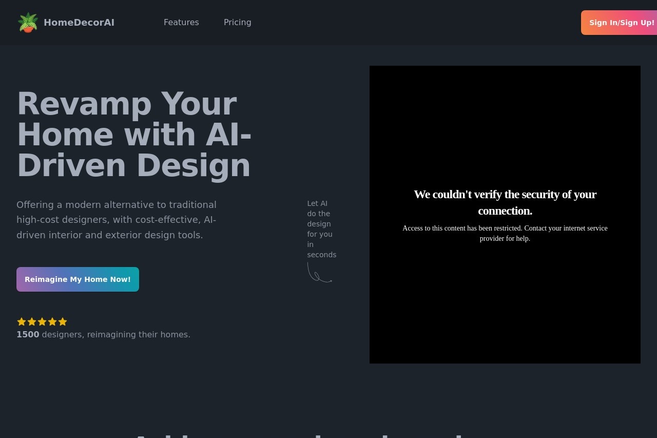 HomeDecor AI: Exterior Interior Design Ideas Inspiration, and Home Decor app using Artifical Intelligence