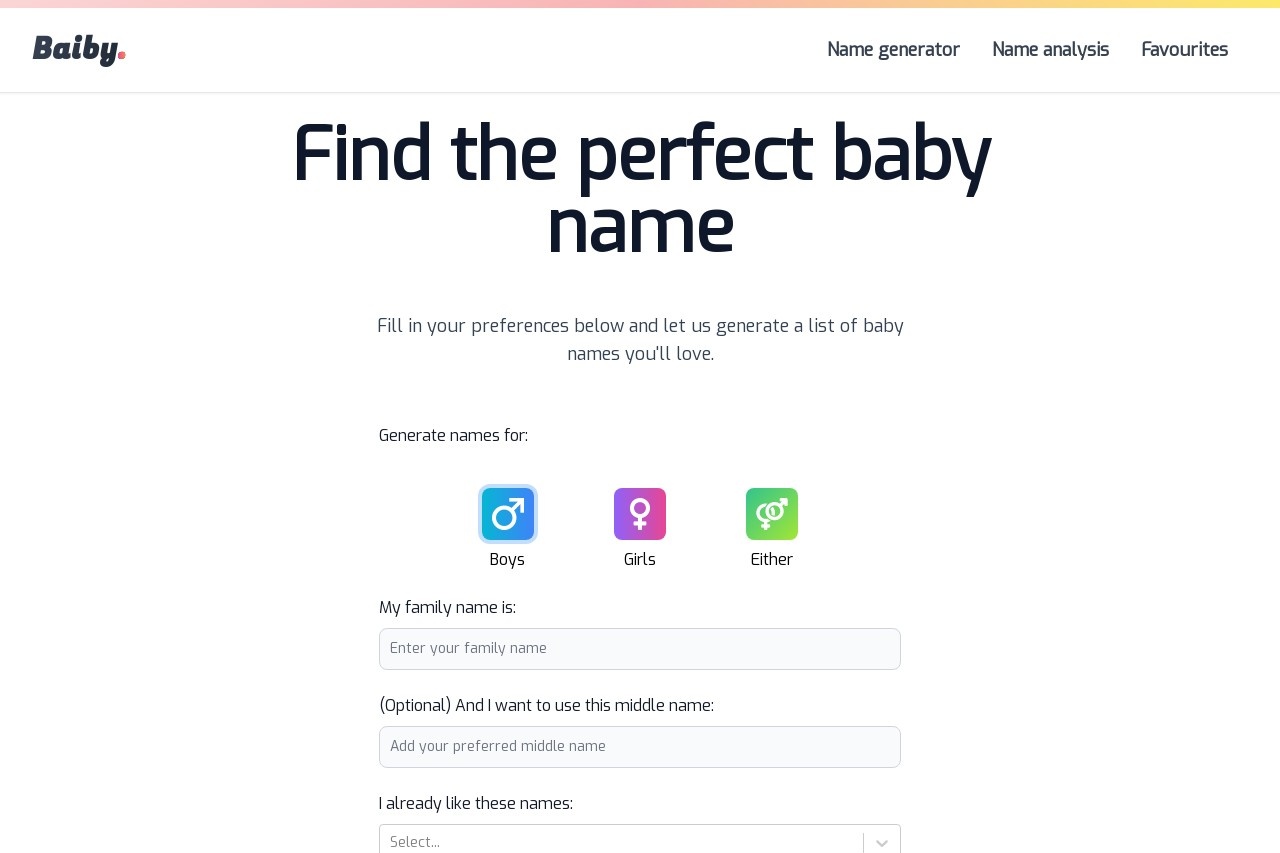 Baby name generator