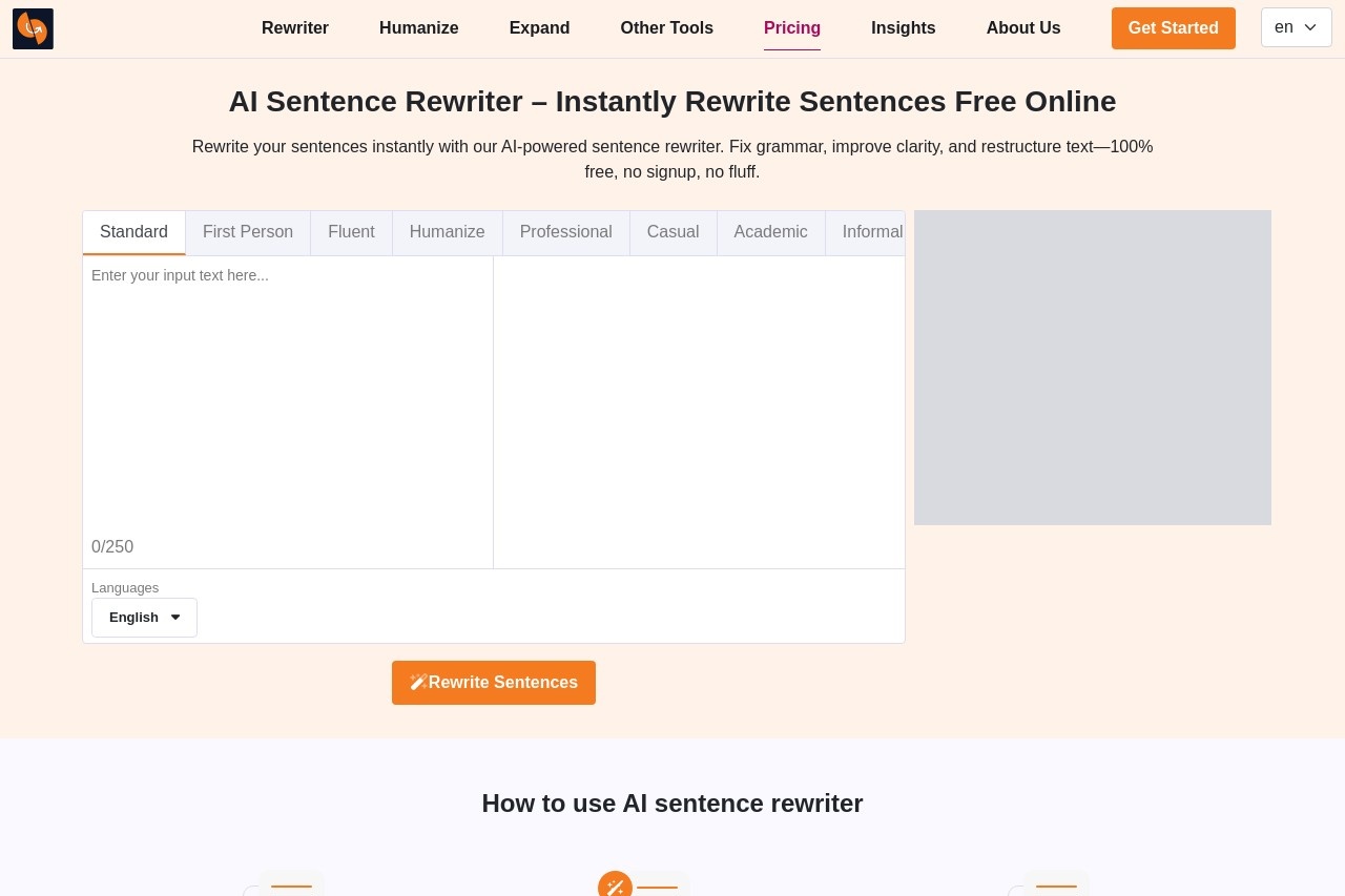 AI Sentence Rewriter