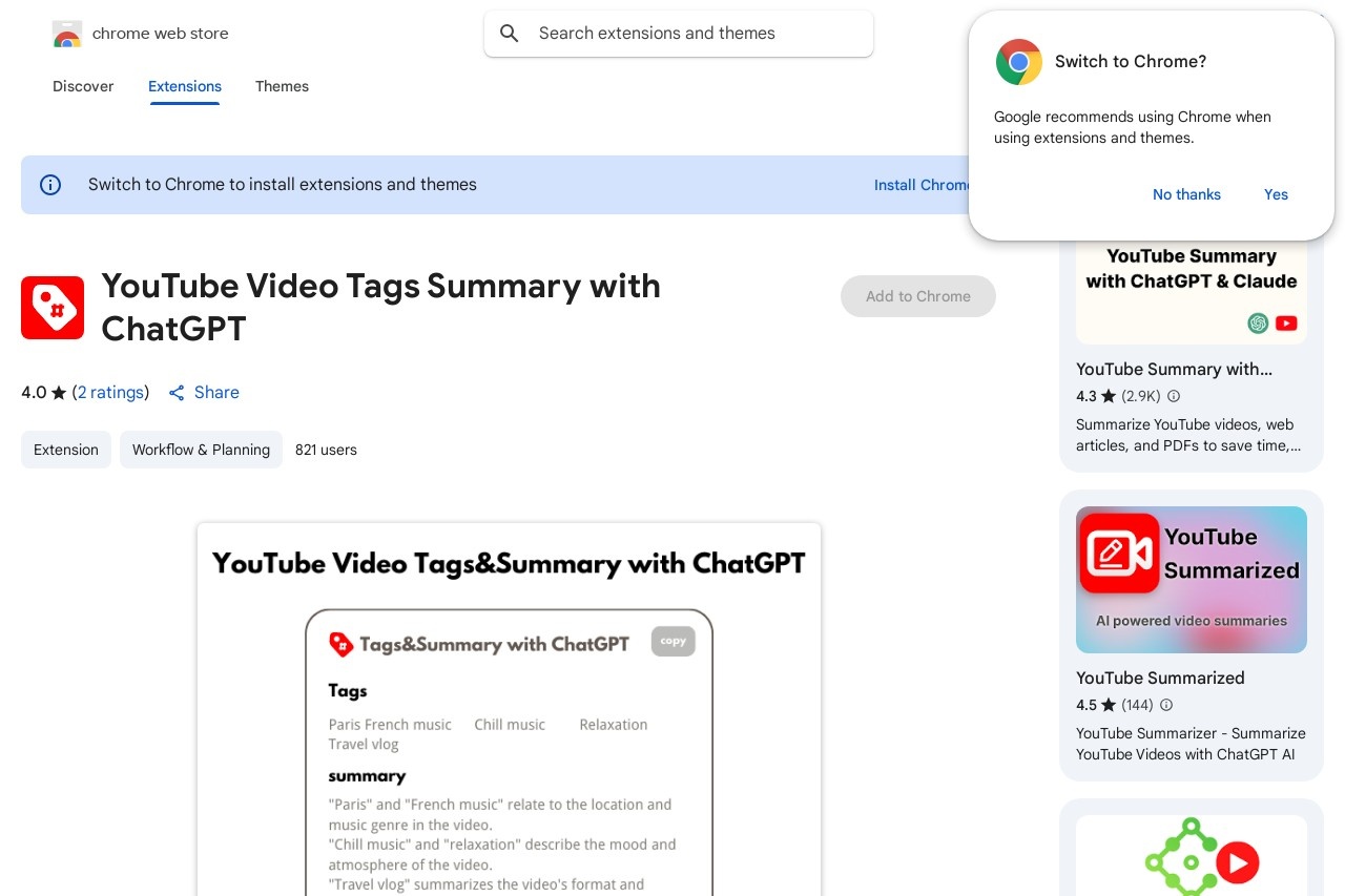 YouTube Video Tags Summary