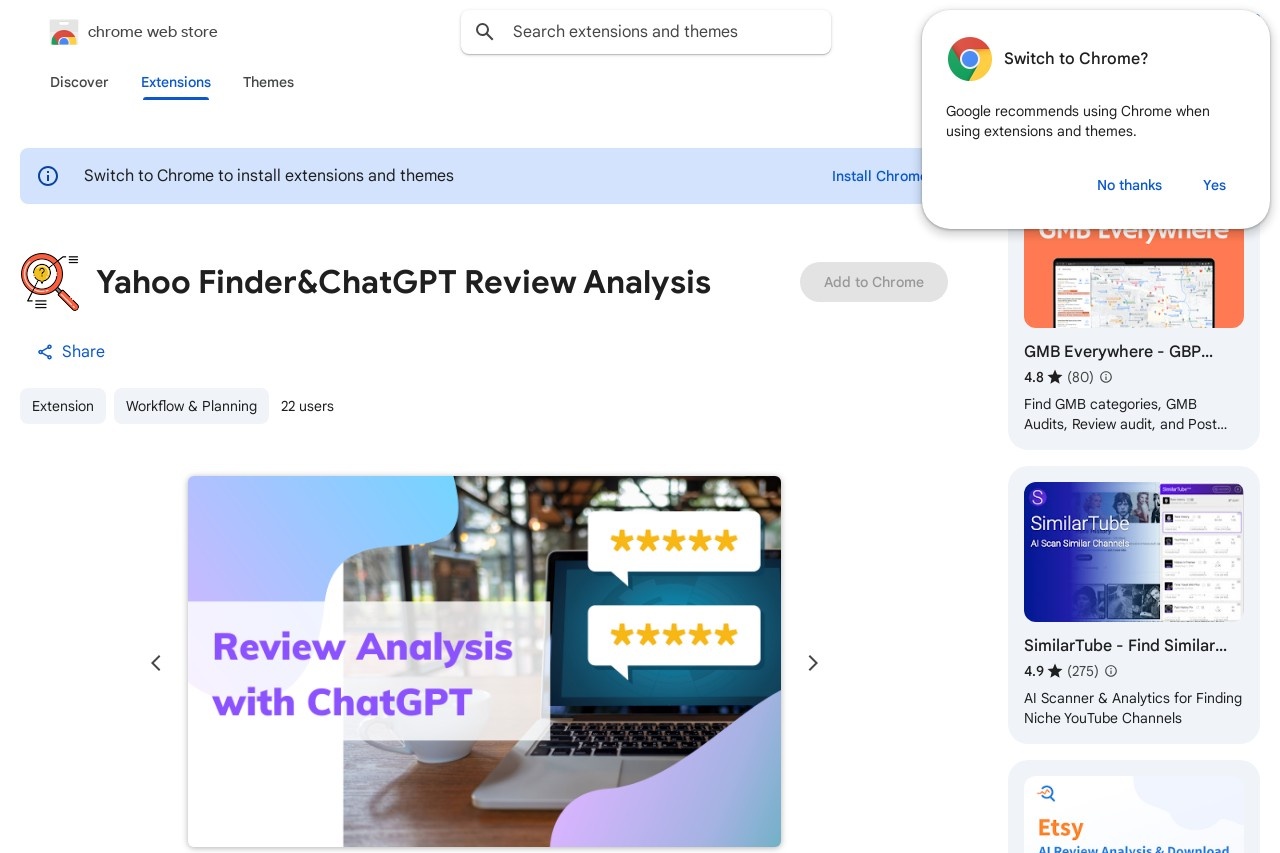 Yahoo Finder&ChatGPT Review Analysis