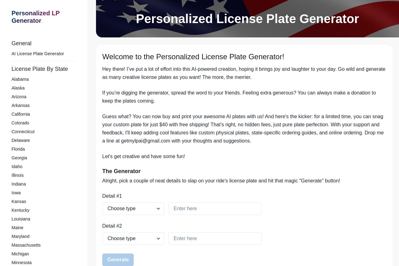 License Plate Generator